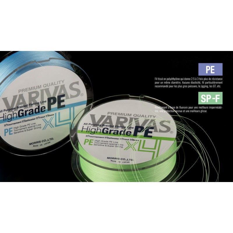 Tresse Varivas HighGrade PE X4 brins verte 150m