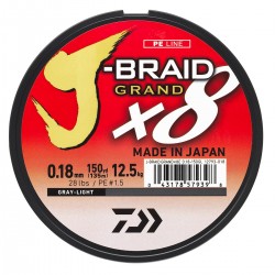 Tresse Daiwa J-Braid Grand X8 135 m Gris