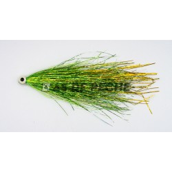 Tube fly Bauer UV green gold spécial Wiggle Tail