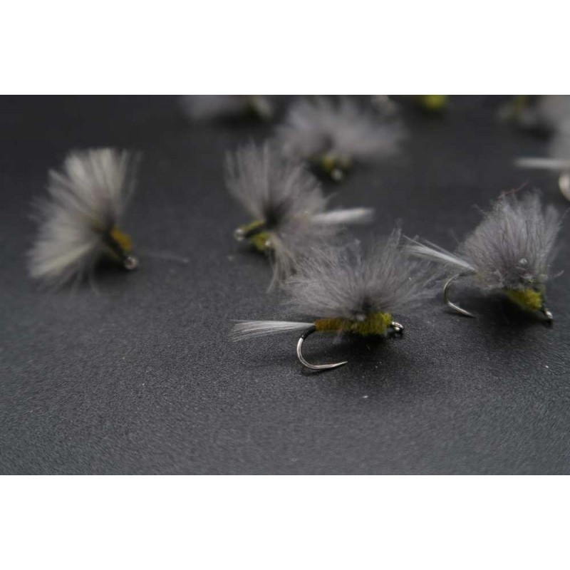 4 x Mouche sèche - SEDGE GODDARD NOIR - pêche à la truite - Taille au