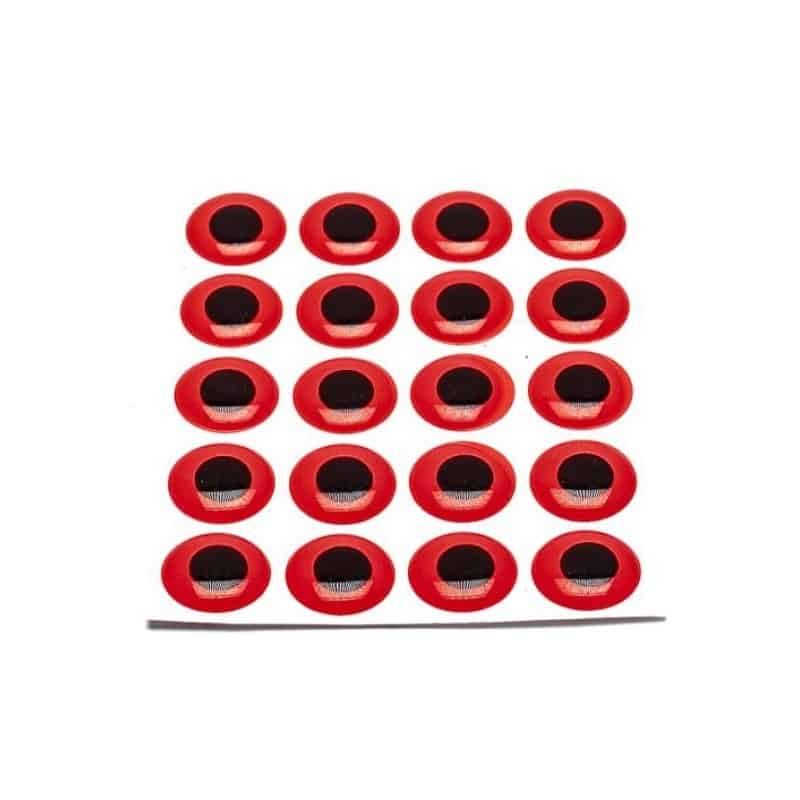 Yeux Pike Monkey Fluo Rouge Orangé 9mm