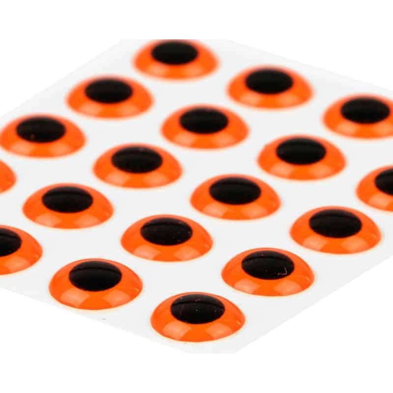 Yeux 3D epoxy holographic fluo orange 7mm