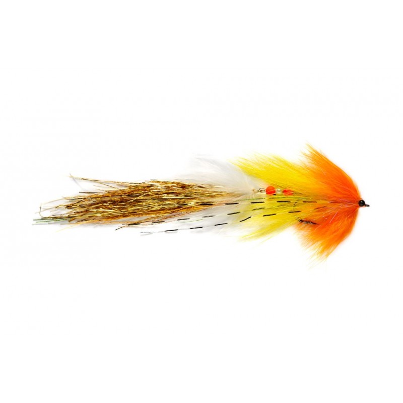 Mouche à brochet Articulated Whistler yellow and orange